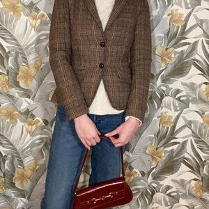 Tweed Plaid English Countryside Blazer - Size 4